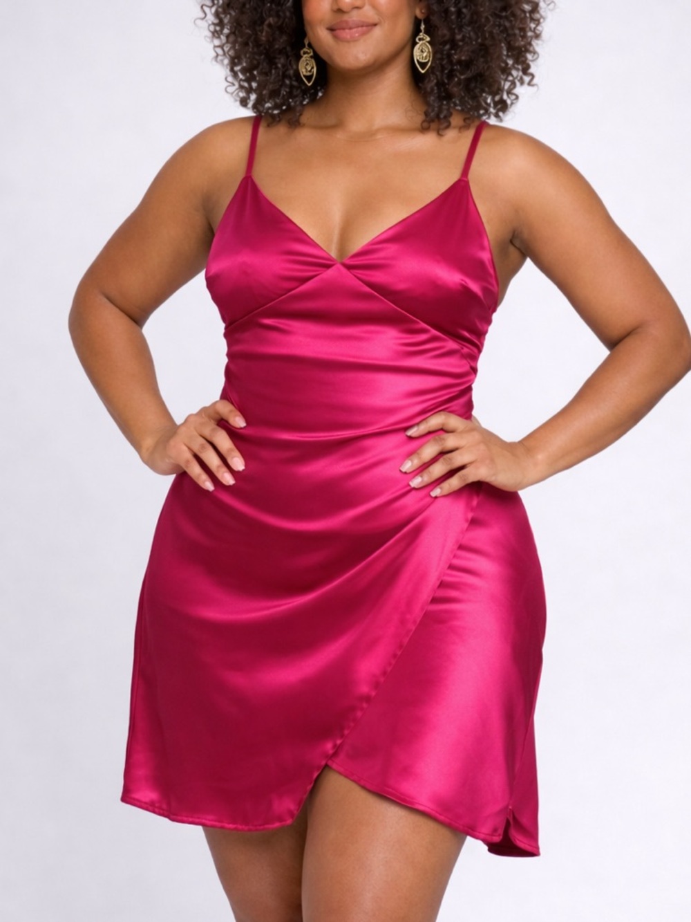 Altar’d State Satin Slip Dress Pink Mini Silky Cami Dress Y2K Date Night